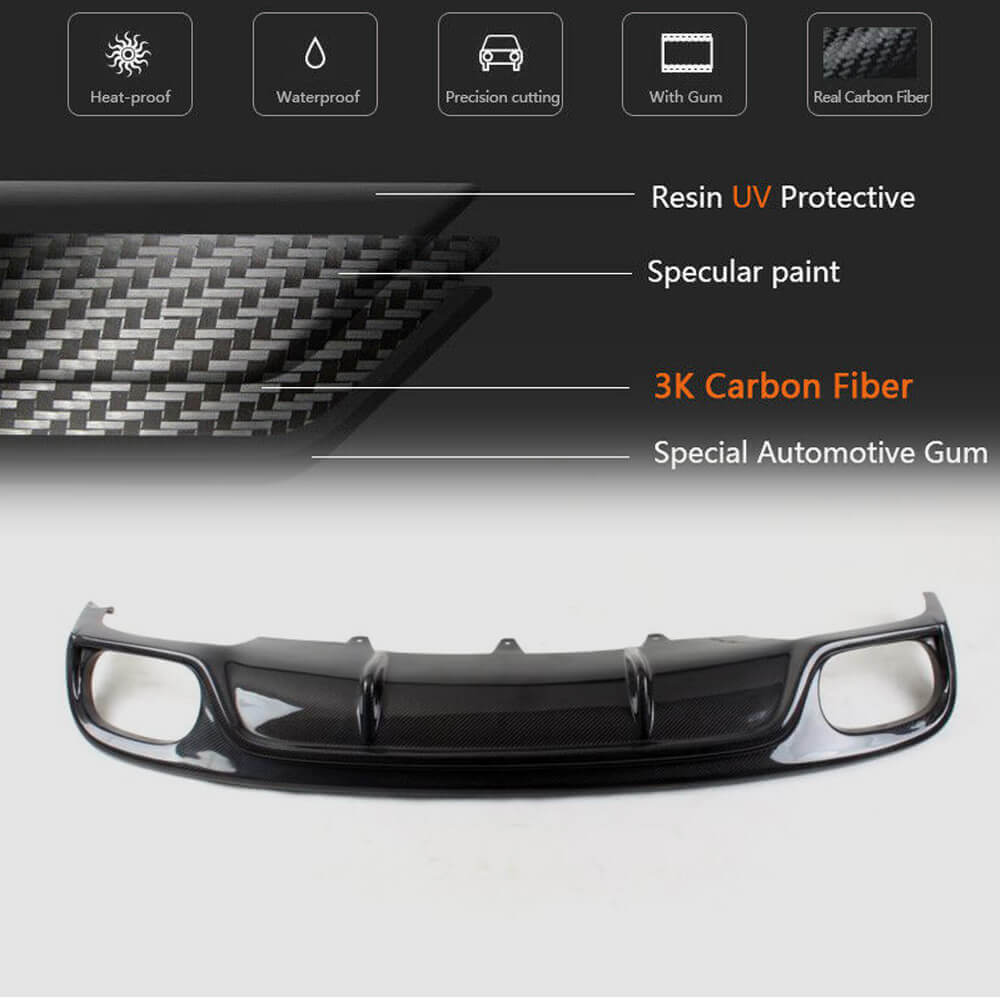 Audi A4 B8.5 Base Sedan Facelift 2013-2016 Rear Bumper Diffuser Carbon Fiber-Ahacarbon