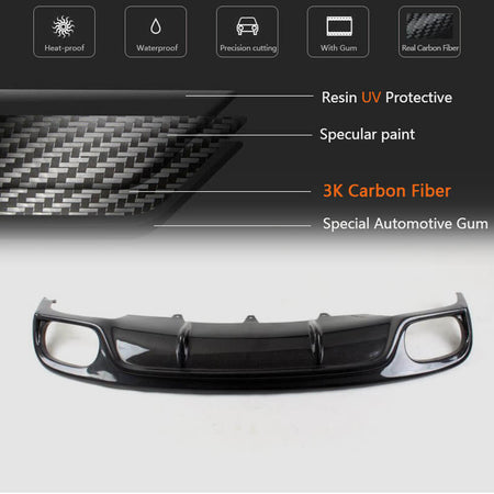 Audi A4 B8.5 Base Sedan Facelift 2013-2016 Rear Bumper Diffuser Carbon Fiber-Ahacarbon