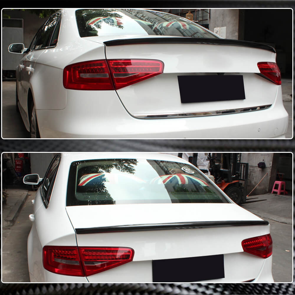 Audi A4 B8.5 Non-Sline Non-S4 Sedan Facelift 2013-2016 Rear Trunk Spoiler Carbon Fiber-Ahacarbon