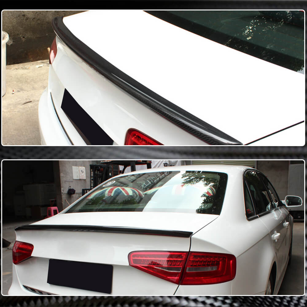 Audi A4 B8.5 Non-Sline Non-S4 Sedan Facelift 2013-2016 Rear Trunk Spoiler Carbon Fiber-Ahacarbon