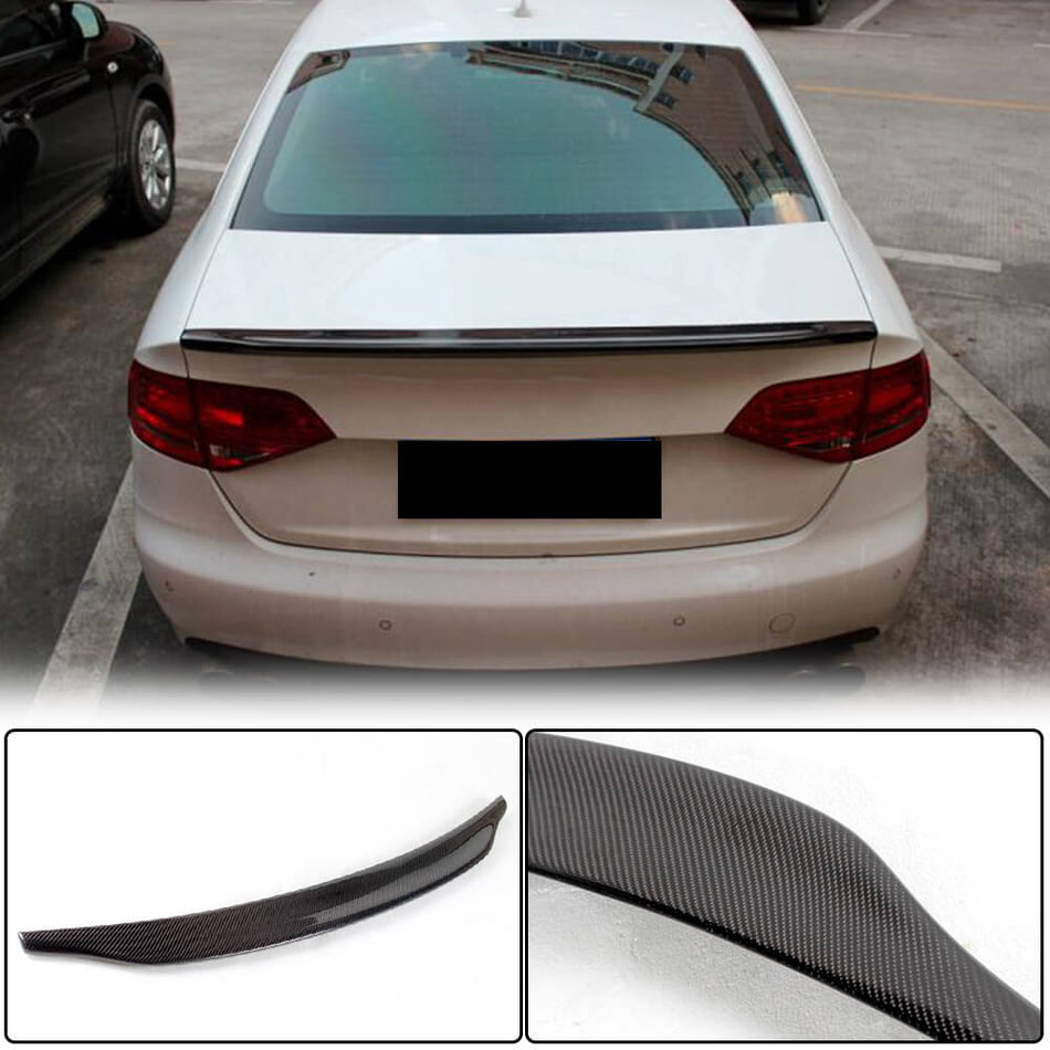Audi A4 B8 Base Sedan Pre-facelift 2009-2012 Rear Trunk Spoiler Carbon Fiber-Ahacarbon