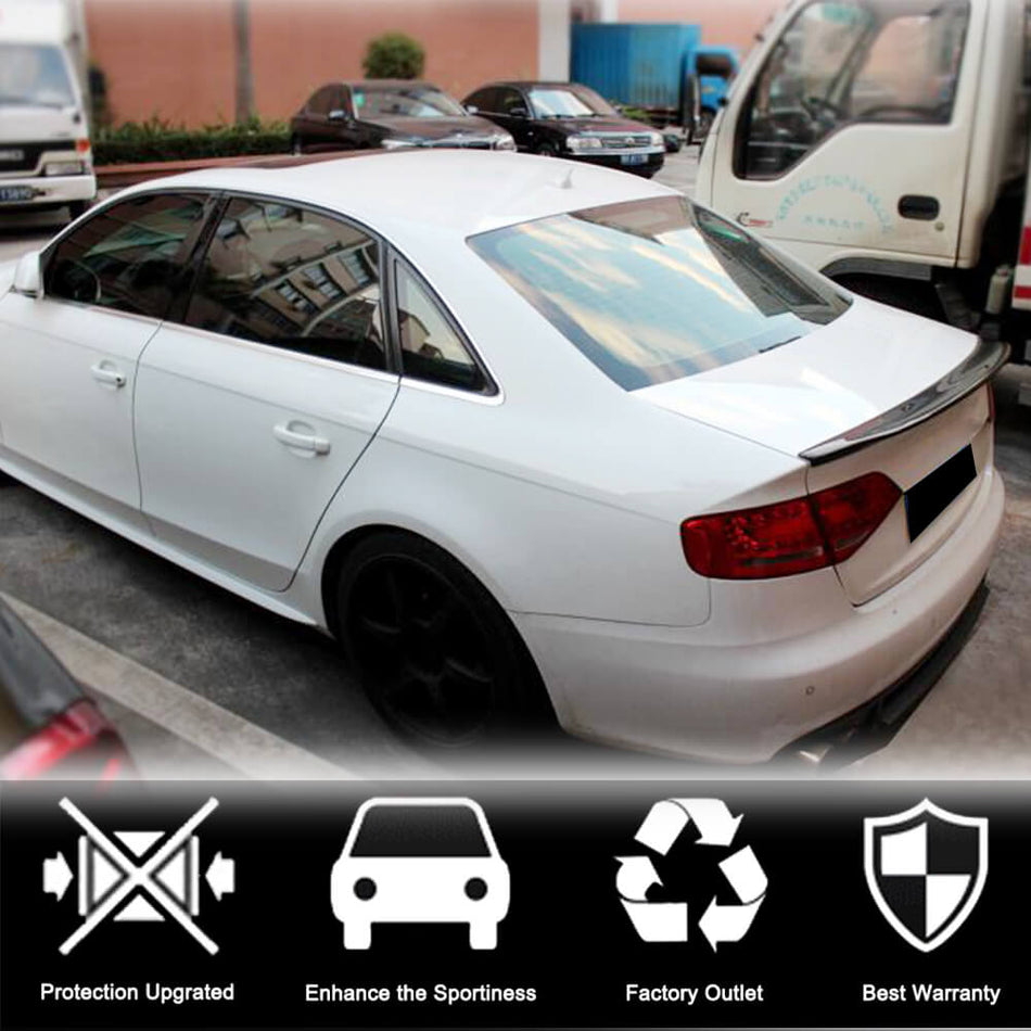 Audi A4 B8 Base Sedan Pre-facelift 2009-2012 Rear Trunk Spoiler Carbon Fiber-Ahacarbon