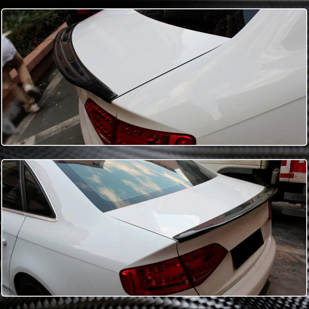 Audi A4 B8 Base Sedan Pre-facelift 2009-2012 Rear Trunk Spoiler Carbon Fiber-Ahacarbon