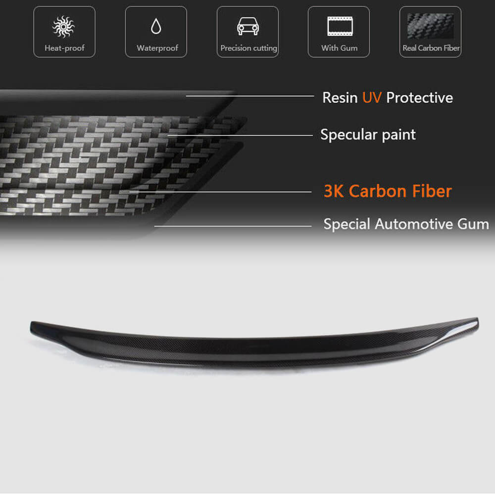 Audi A4 B8 Base Sedan Pre-facelift 2009-2012 Rear Trunk Spoiler Carbon Fiber-Ahacarbon