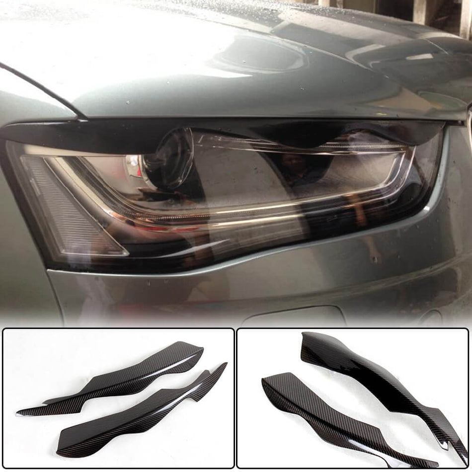 Audi A4 Sline S4 B8.5 Sedan Facelift 2013-2016 Headlight Eyebrows Eyelids Carbon Fiber-Ahacarbon
