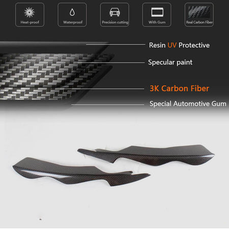 Audi A4 Sline S4 B8.5 Sedan Facelift 2013-2016 Headlight Eyebrows Eyelids Carbon Fiber-Ahacarbon