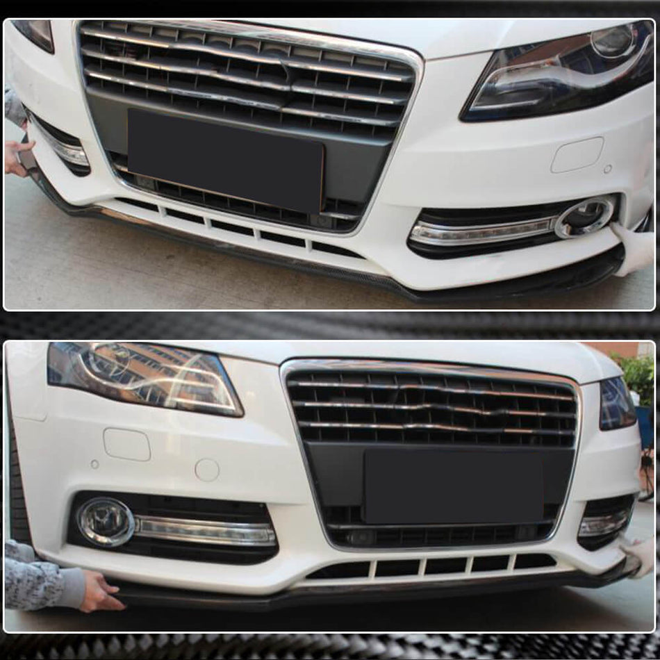 Audi A4 B8 Base Sedan Pre-facelift 2009-2012 Front Bumper Lip Carbon Fiber-Ahacarbon