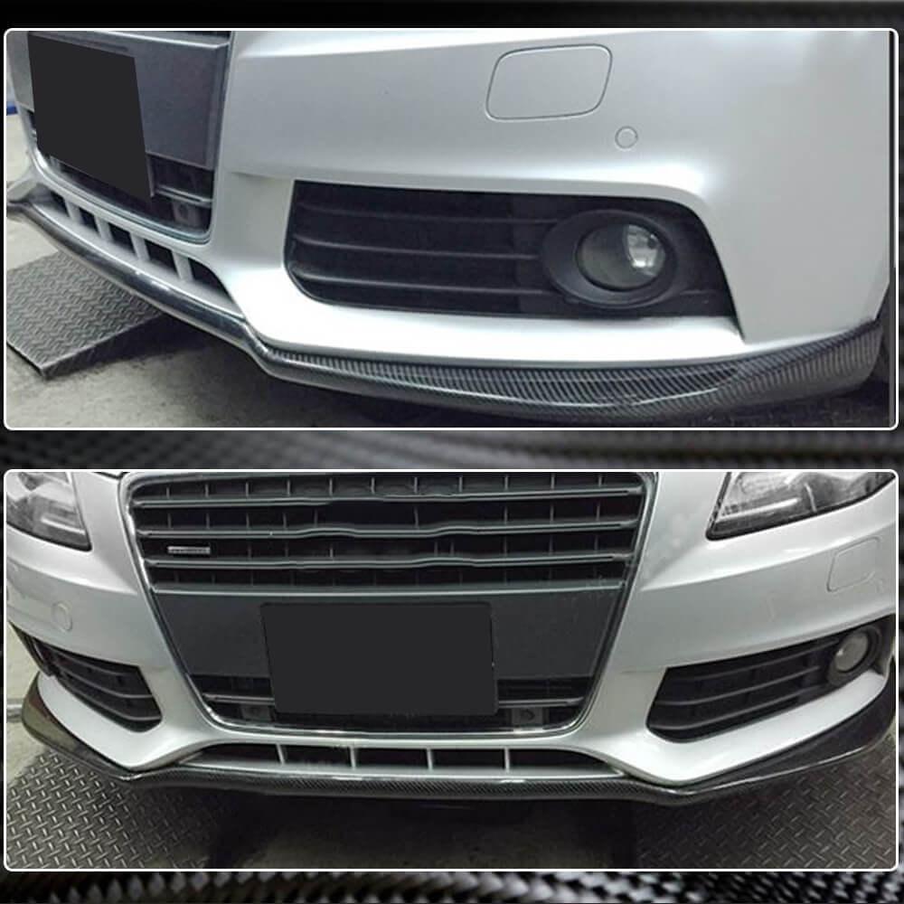 Audi A4 B8 Base Sedan Pre-facelift 2009-2012 Front Bumper Lip Carbon Fiber-Ahacarbon