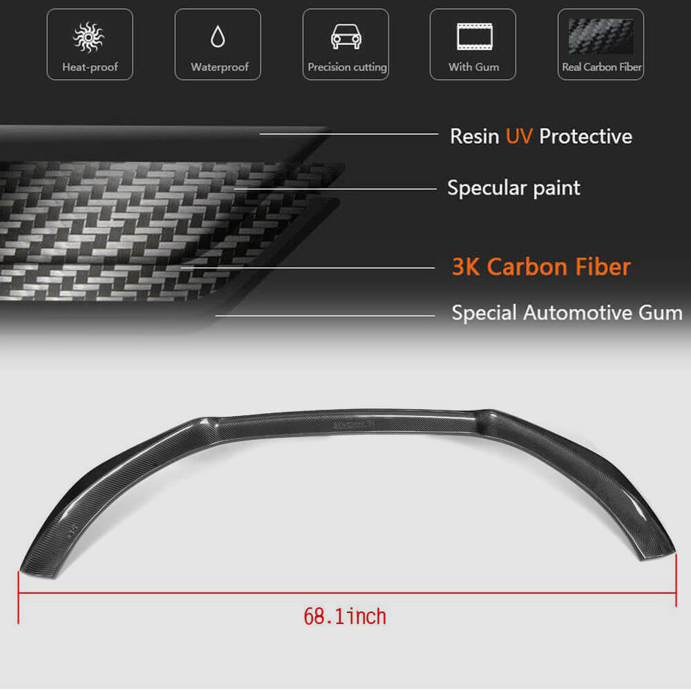 Audi A4 B8 Base Sedan Pre-facelift 2009-2012 Front Bumper Lip Carbon Fiber-Ahacarbon