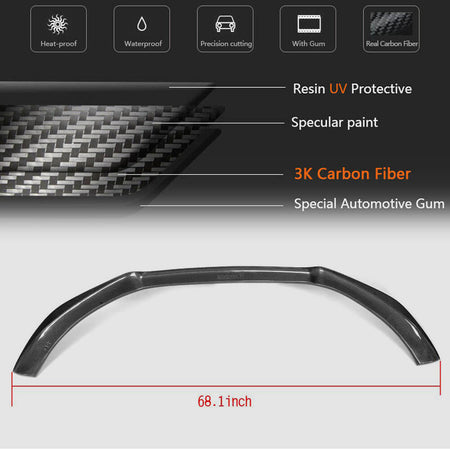 Audi A4 B8 Base Sedan Pre-facelift 2009-2012 Front Bumper Lip Carbon Fiber-Ahacarbon
