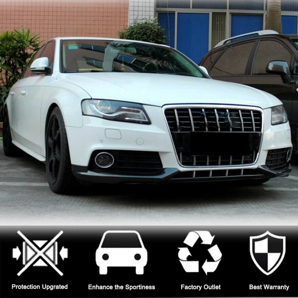 Audi A4 B8 Base Sedan Pre-facelift 2009-2012 Front Bumper Lip Carbon Fiber-Ahacarbon