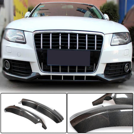 Audi A4 B8 Base Sedan Pre-facelift 2009-2012 Front Bumper Lip Carbon Fiber-Ahacarbon