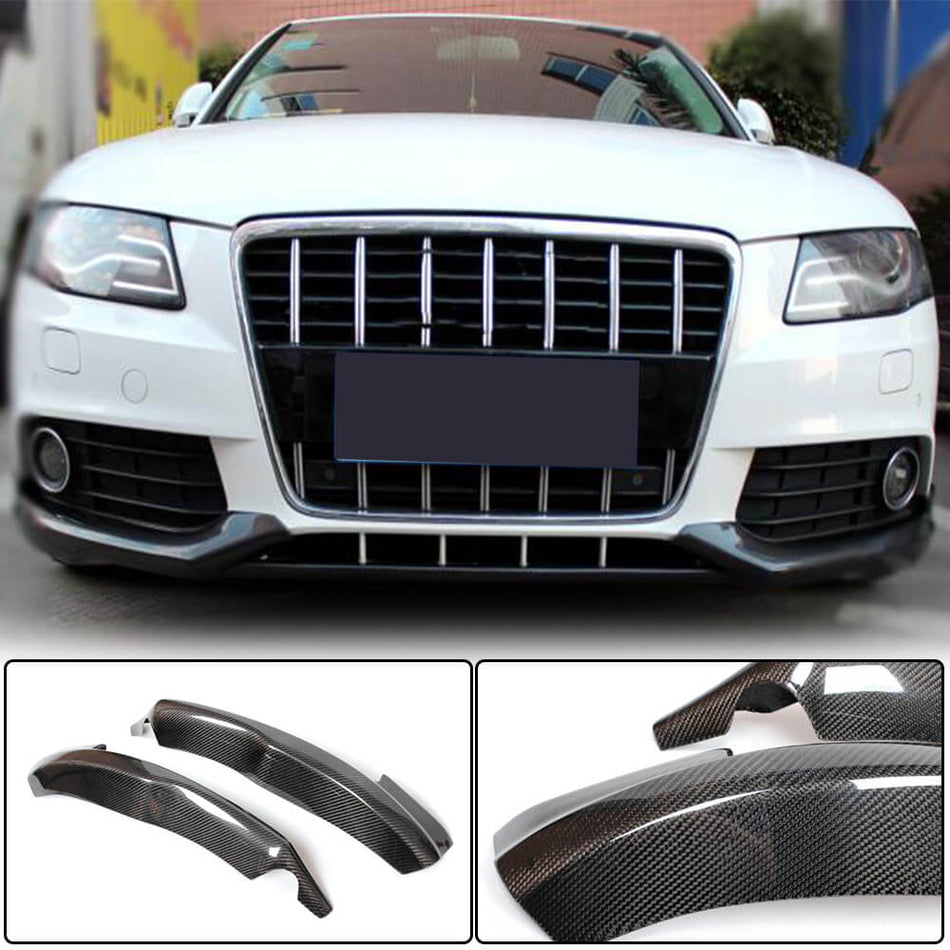 Audi A4 B8 Base Sedan Pre-facelift 2009-2012 Front Bumper Lip Carbon Fiber-Ahacarbon