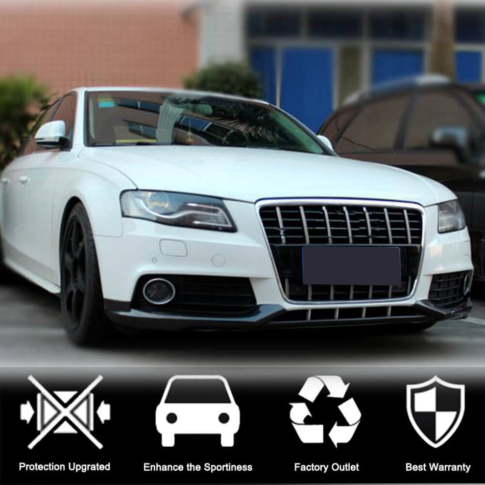 Audi A4 B8 Base Sedan Pre-facelift 2009-2012 Front Bumper Lip Carbon Fiber-Ahacarbon
