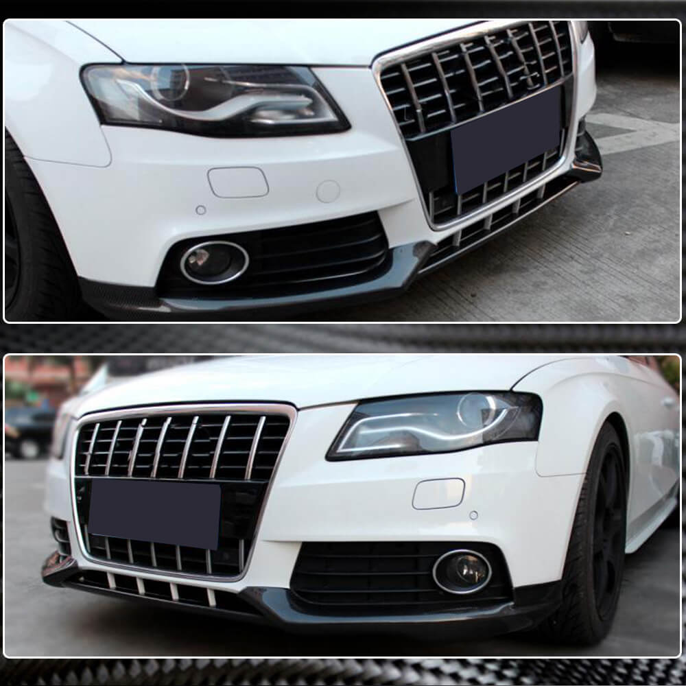 Audi A4 B8 Base Sedan Pre-facelift 2009-2012 Front Bumper Lip Carbon Fiber-Ahacarbon