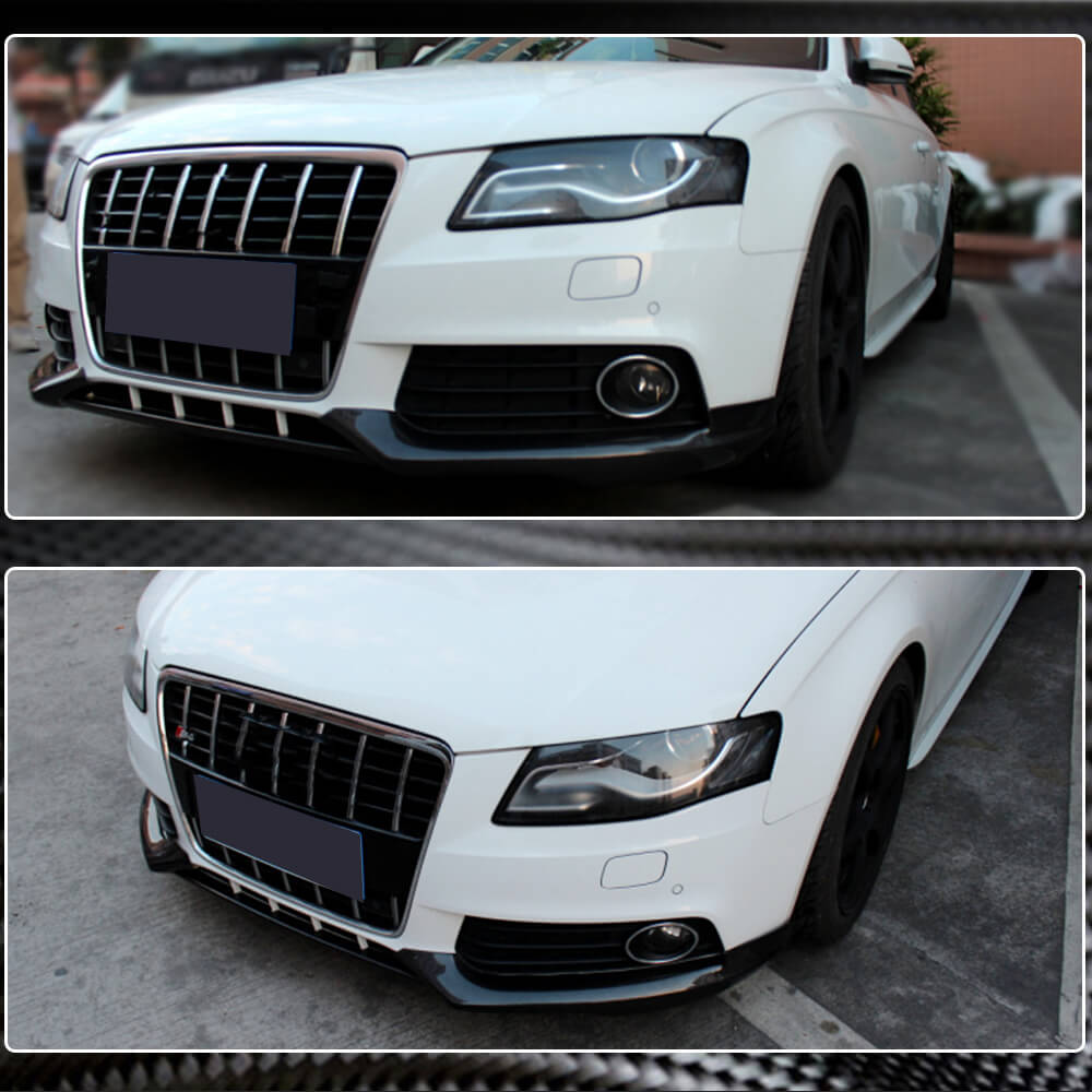 Audi A4 B8 Base Sedan Pre-facelift 2009-2012 Front Bumper Lip Carbon Fiber-Ahacarbon