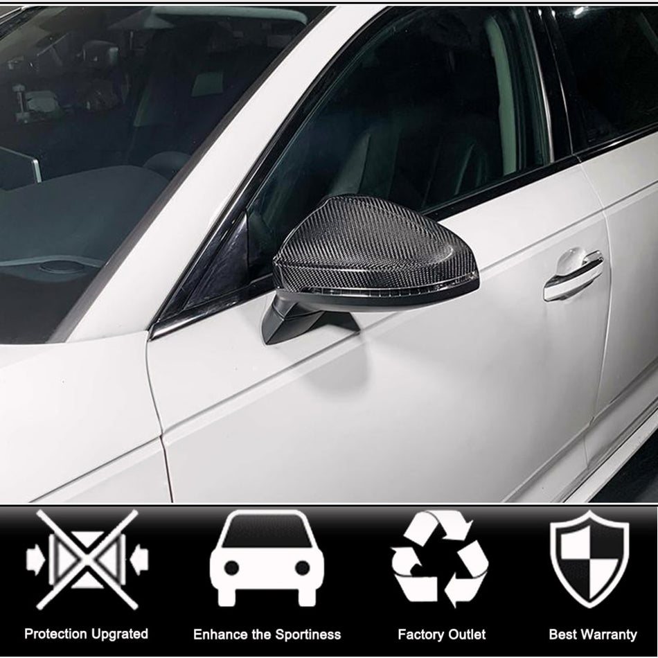 Audi A4 B9 S4 A5 S5 RS5 2017-2022 Mirror Covers Replacment Style Carbon Fiber-Ahacarbon