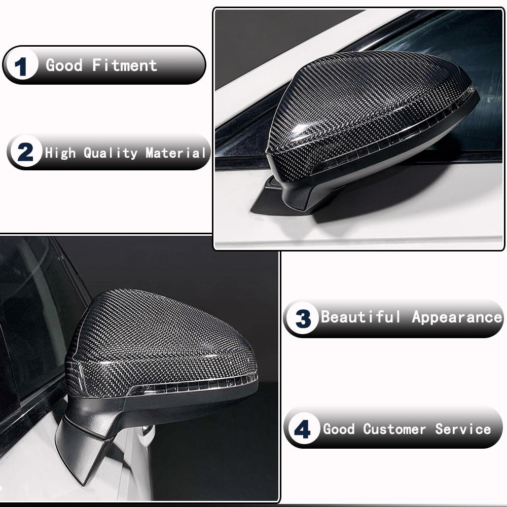 Audi A4 B9 S4 A5 S5 RS5 2017-2022 Mirror Covers Replacment Style Carbon Fiber-Ahacarbon