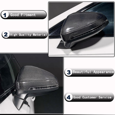 Audi A4 B9 S4 A5 S5 RS5 2017-2022 Mirror Covers Replacment Style Carbon Fiber-Ahacarbon