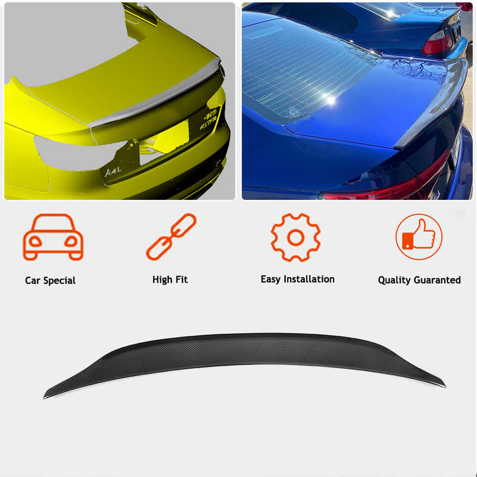 Audi A4 Sline S4 B9 B9.5 Sedan 2017-2023 Rear Trunk Spoiler Carbon Fiber-Ahacarbon