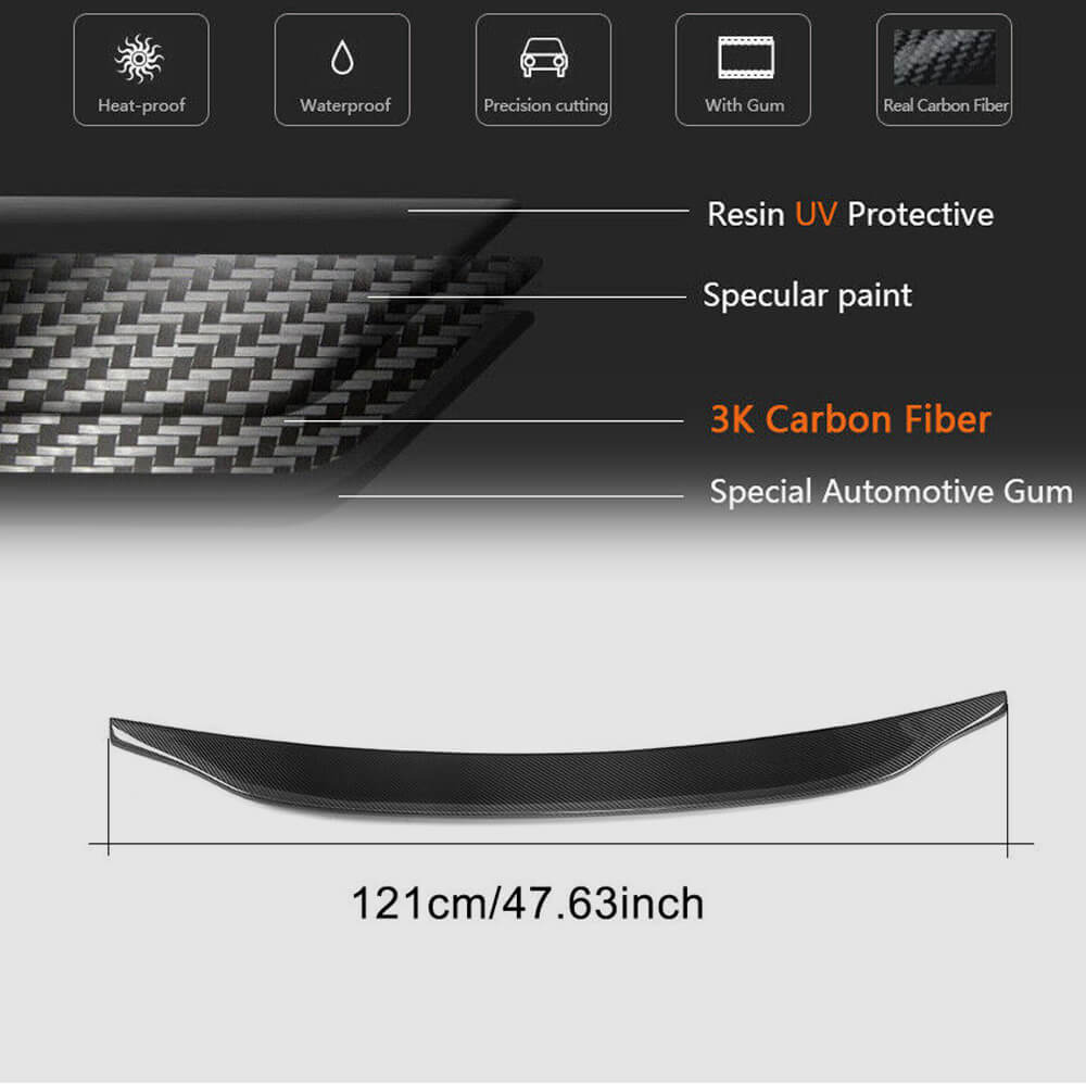 Audi A4 Sline S4 B9 B9.5 Sedan 2017-2023 Rear Trunk Spoiler Carbon Fiber-Ahacarbon