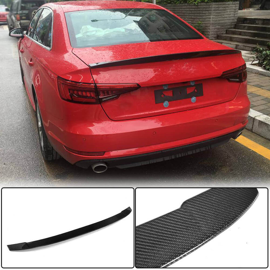 Audi A4 Sline S4 B9 B9.5 Sedan 2017-2023 Rear Trunk Spoiler Carbon Fiber/FRP-Ahacarbon