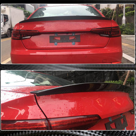 Audi A4 Sline S4 B9 B9.5 Sedan 2017-2023 Rear Trunk Spoiler Carbon Fiber/FRP-Ahacarbon