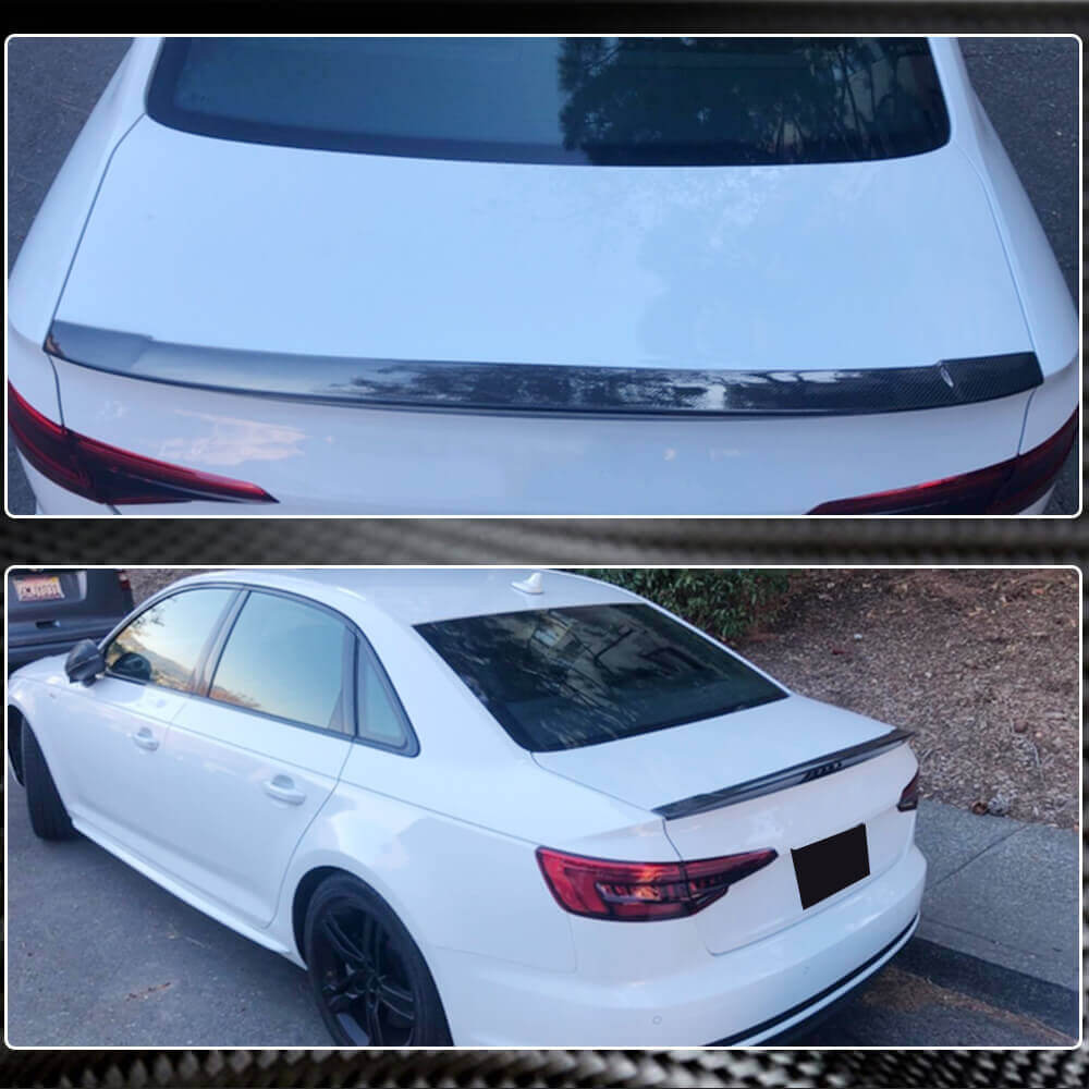 Audi A4 Sline S4 B9 B9.5 Sedan 2017-2023 Rear Trunk Spoiler Carbon Fiber/FRP-Ahacarbon