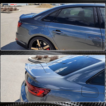 Audi A4 Sline S4 B9 B9.5 Sedan 2017-2023 Rear Trunk Spoiler Carbon Fiber-Ahacarbon