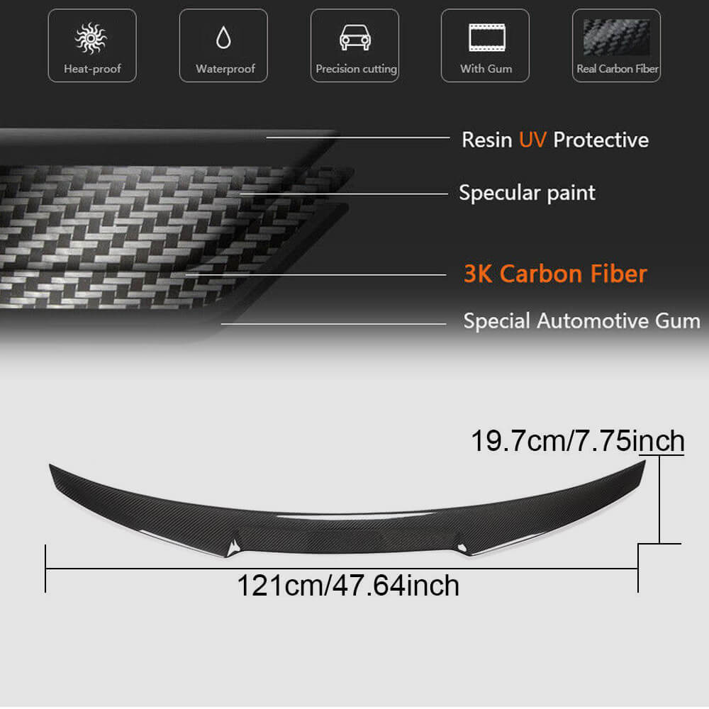 Audi A4 Sline S4 B9 B9.5 Sedan 2017-2023 Rear Trunk Spoiler Carbon Fiber-Ahacarbon