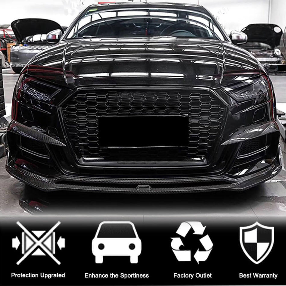 Audi A4 Sline B9 Sedan 2017-2020 Front Fog Lamp Covers Carbon Fiber-Ahacarbon