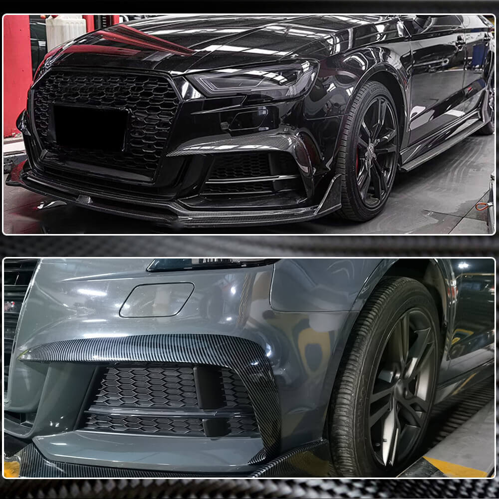 Audi A4 Sline B9 Sedan 2017-2020 Front Fog Lamp Covers Carbon Fiber-Ahacarbon