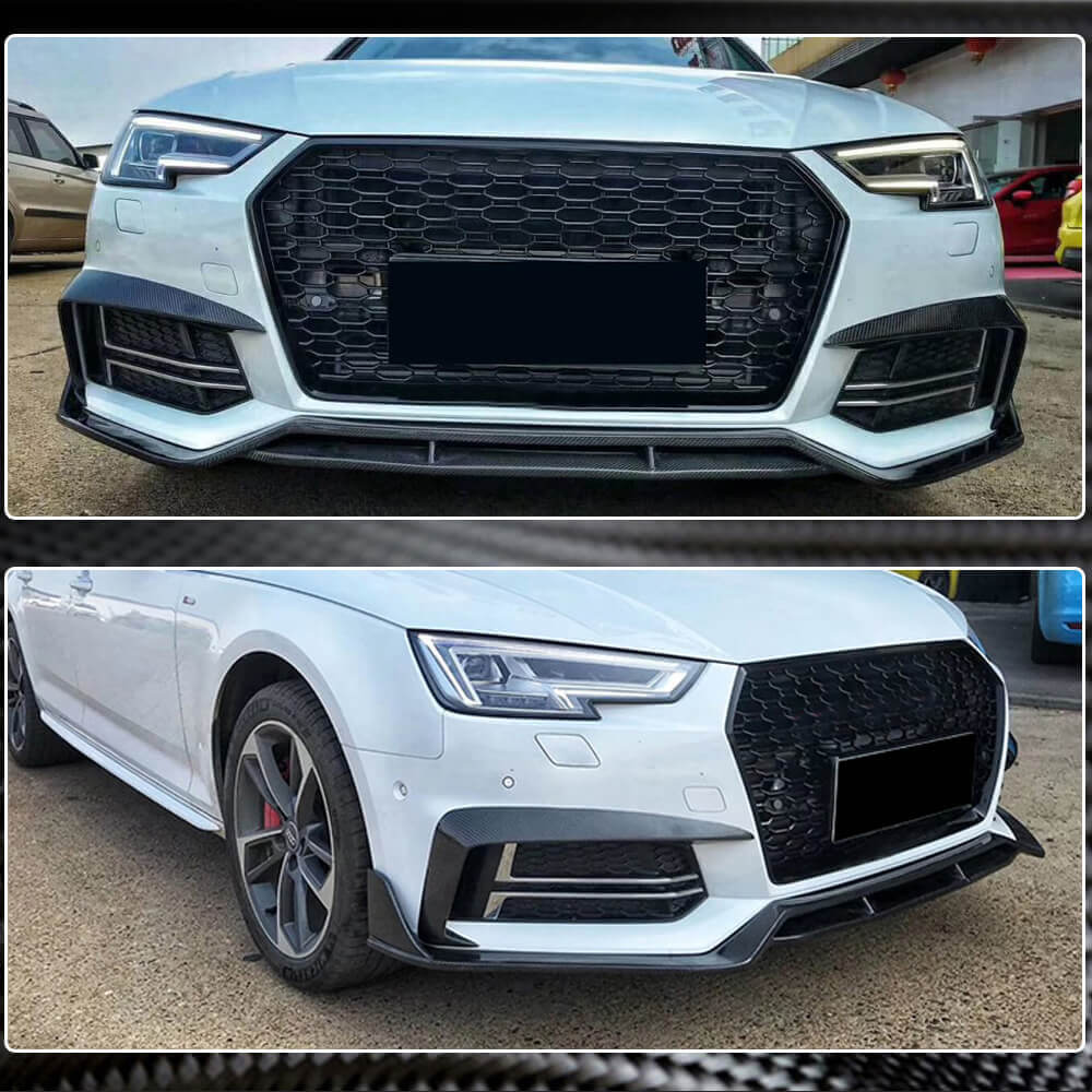 Audi A4 Sline B9 Sedan 2017-2020 Front Fog Lamp Covers Carbon Fiber-Ahacarbon