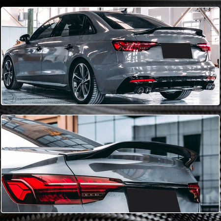 Audi A4 Sline S4 B9 B9.5 Sedan 2017-2023 Rear Trunk Spoiler Carbon Fiber-Ahacarbon