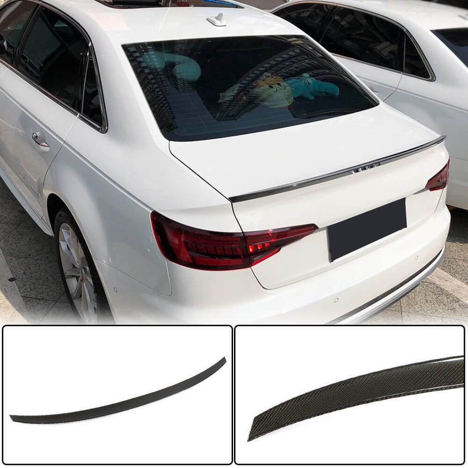 Audi A4 Sline S4 B9 B9.5 Sedan 2017-2023 Rear Trunk Spoiler Carbon Fiber-Ahacarbon