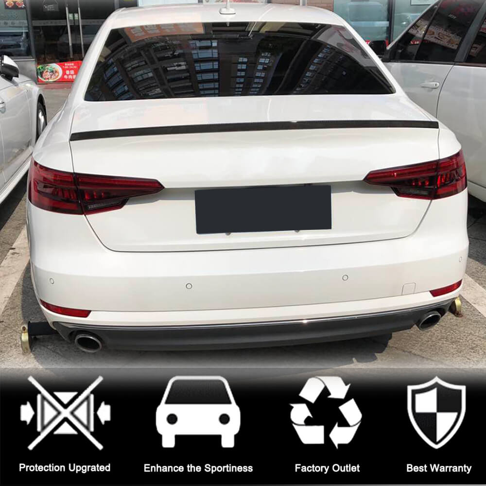 Audi A4 Sline S4 B9 B9.5 Sedan 2017-2023 Rear Trunk Spoiler Carbon Fiber-Ahacarbon