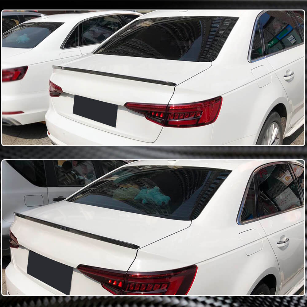 Audi A4 Sline S4 B9 B9.5 Sedan 2017-2023 Rear Trunk Spoiler Carbon Fiber-Ahacarbon