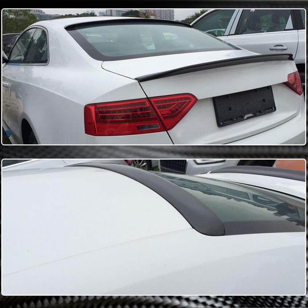 For Audi A5 B8 B8.5 Base Coupe Carbon Fiber Rear Roof Spoiler Window Wing Lip-Ahacarbon