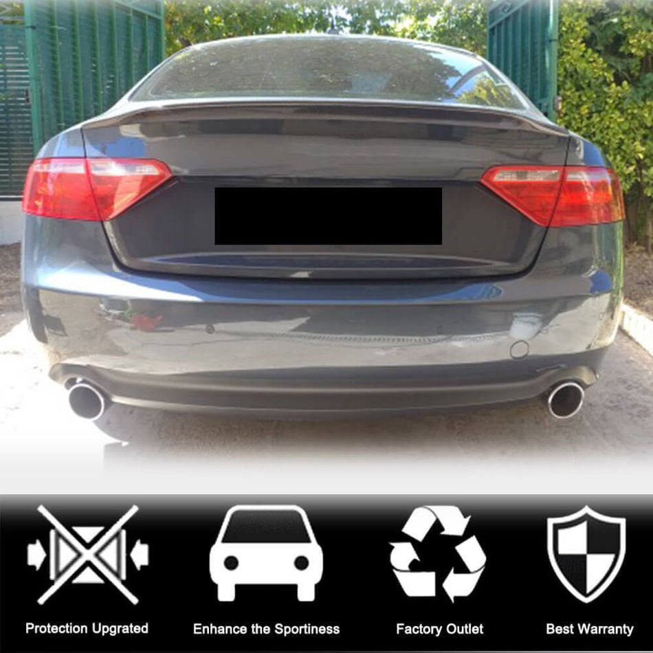 Audi A5 B8 B8.5 Base Coupe 2008-2016 Rear Trunk Spoiler Carbon Fiber-Ahacarbon