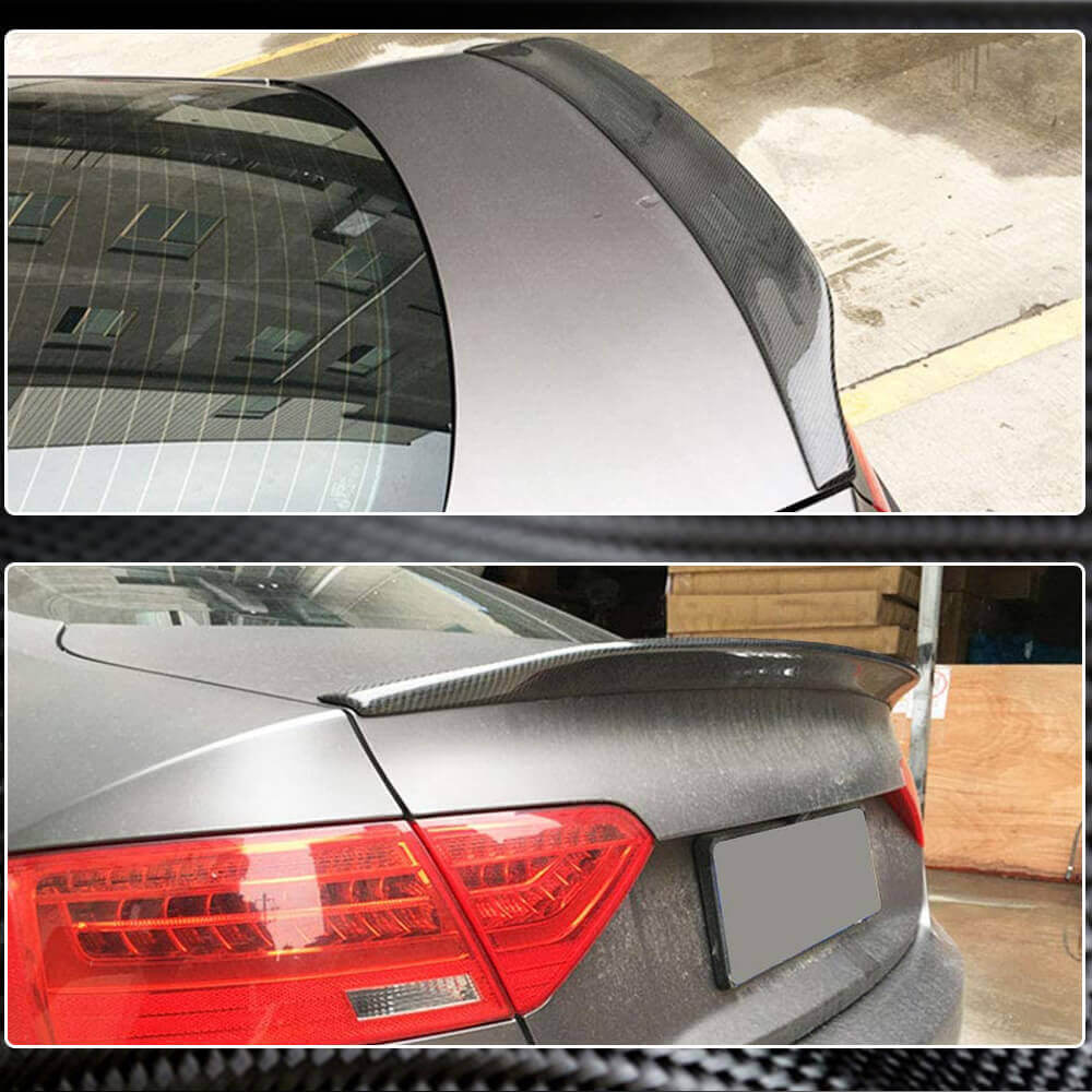 Audi A5 B8 B8.5 Base Coupe 2008-2016 Rear Trunk Spoiler Carbon Fiber-Ahacarbon