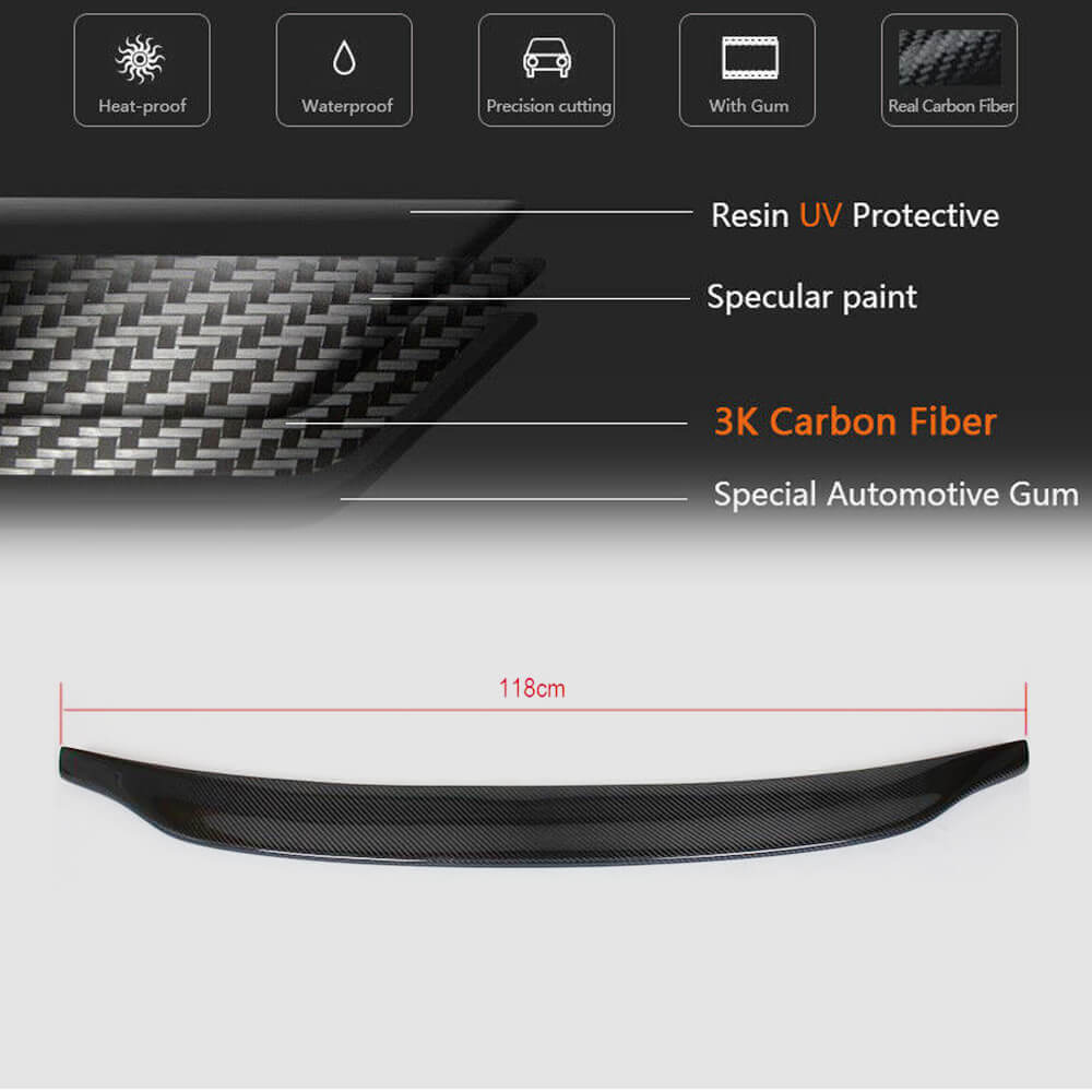 Audi A5 B8 B8.5 Base Coupe 2008-2016 Rear Trunk Spoiler Carbon Fiber-Ahacarbon