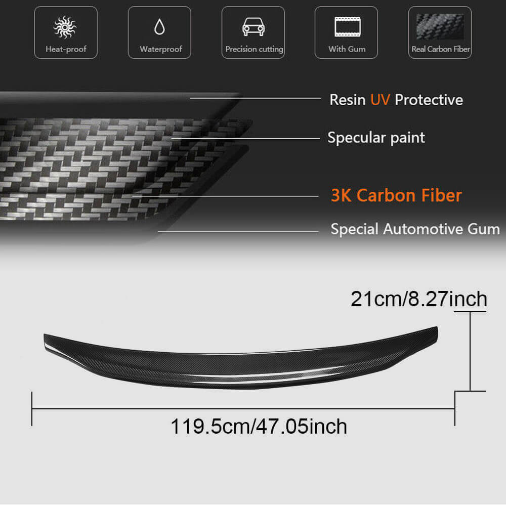 Audi A5 B8 B8.5 Sline S5 RS5 Convertible 2008-2016 Rear Trunk Spoiler Carbon Fiber/FRP-Ahacarbon