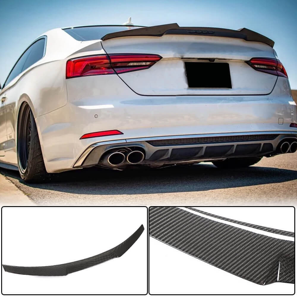 Audi A5 (Quattro) Sline S5 B9 Coupe 2017-2020 Rear Trunk Spoiler Carbon Fiber-Ahacarbon