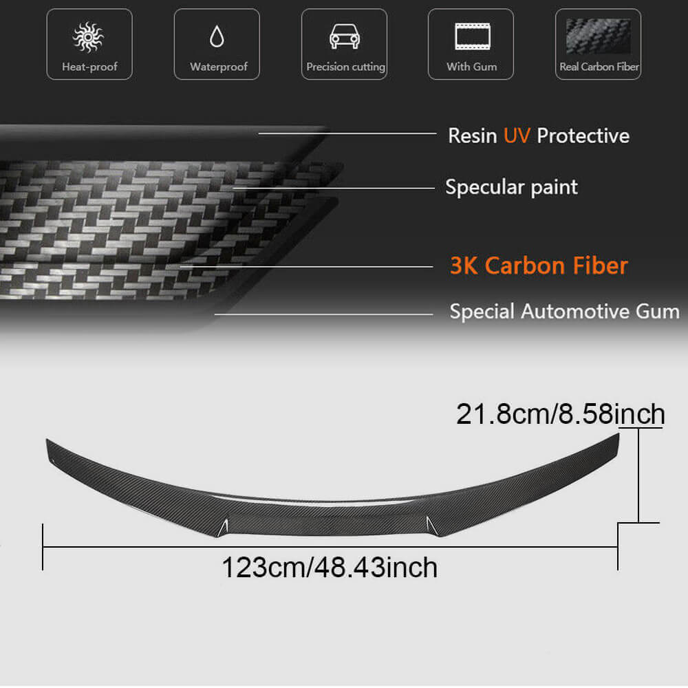 Audi A5 (Quattro) Sline S5 B9 Coupe 2017-2020 Rear Trunk Spoiler Carbon Fiber-Ahacarbon