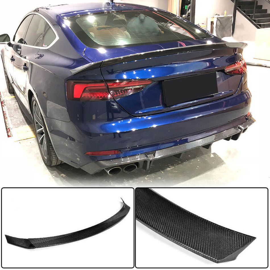 Audi A5 Sline S5 B9 Sportback 2017-2021 Rear Trunk Spoiler Carbon Fiber-Ahacarbon