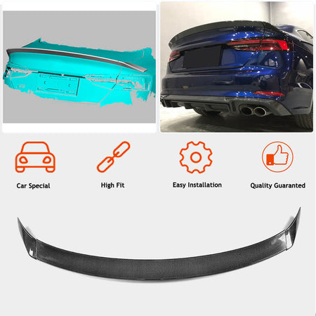 Audi A5 Sline S5 B9 Sportback 2017-2021 Rear Trunk Spoiler Carbon Fiber-Ahacarbon