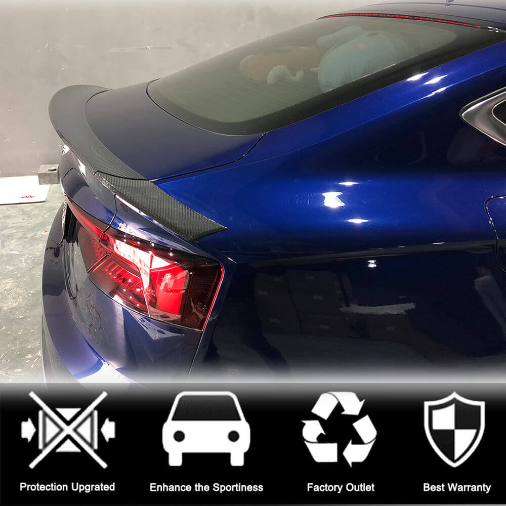 Audi A5 Sline S5 B9 Sportback 2017-2021 Rear Trunk Spoiler Carbon Fiber-Ahacarbon