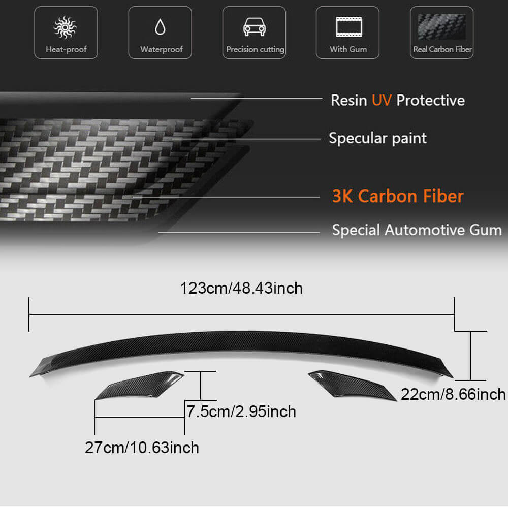 Audi A5 Sline S5 B9 Sportback 2017-2021 Rear Trunk Spoiler Carbon Fiber-Ahacarbon