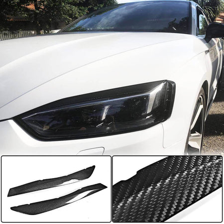 Audi A5 Sline S5 RS5 B9 2017-2020 Headlight Eyelids Lamp Eyebrows Carbon Fiber-Ahacarbon