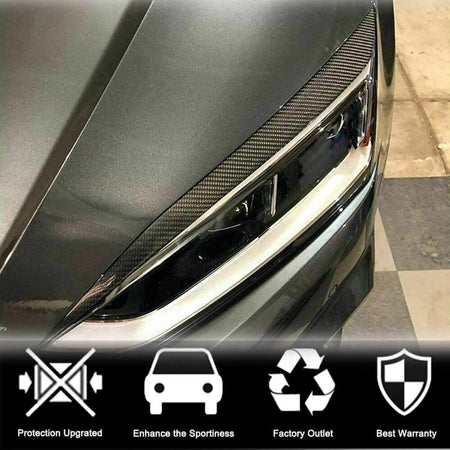Audi A5 Sline S5 RS5 B9 2017-2020 Headlight Eyelids Lamp Eyebrows Carbon Fiber-Ahacarbon